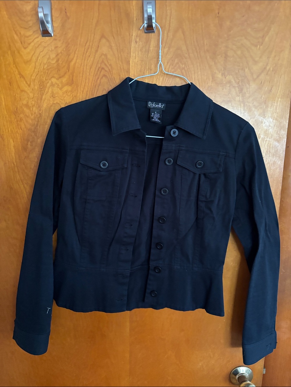 Rafaella Women's Black Button-Front Jean Jacket